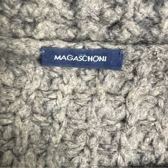 Magaschoni Mohair Wool Knit Cardigan Coat Cowl Neck One Button Sweater Jacket - Picture 5 of 8